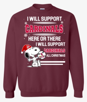 louis cardinals ugly christmas sweaters support here - t-shirt