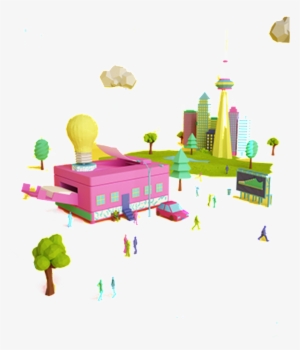 Color Fairy Tale Building Model Design - 3d Мультфильмы Пнг