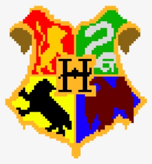 Hogwarts Logo - Pixel Art Harry Potter