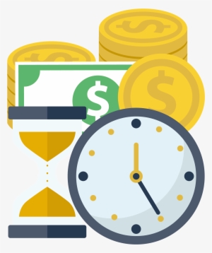 Time Value Of Money Flat Design Finance - Reloj Dinero Png
