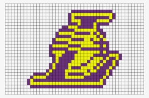 Drawn Log Pixel Art - Los Angeles Lakers Pixel Art