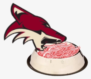 My Friend's Fb Photo Is A Lame Picture Of The Red Wings - Arizona Coyotes 4x4 Die Cut Decal Color