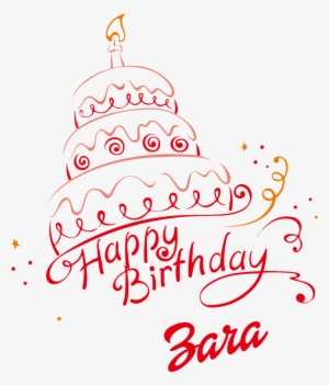 Zara Happy Birthday Vector Cake Name Png - Happy Birthday Zia Cake