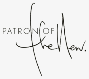 Patron Of The New White On Dark Logo - Patron Of The New Logo
