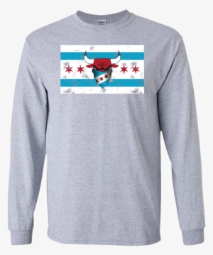 Bull Logo In Chi Flag Long Sleeve T-shirt - Shirt
