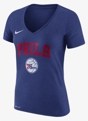 Philadelphia 76ers Women's Logo Wordmark Tee By Nike - Philadelphia 76ers
