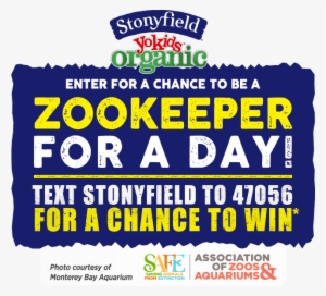 Enter For A Chance To Be A Zookeeper For A Day - Stonyfield Organic Yokids Squeeze! Lowfat Yogurt, Blueberry