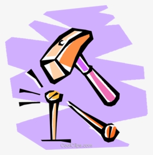Hammer And Nails Royalty Free Vector Clip Art Illustration - Hammer Und Nagel Clipart