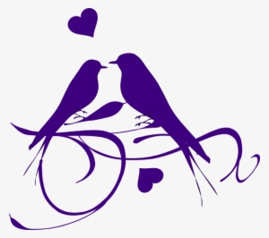 Couple Clip Black And White Dove - Purple Wedding Clip Art