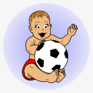 Baby Playing Image Soccer Baby Clip Art Png - Baby With Football Clipart