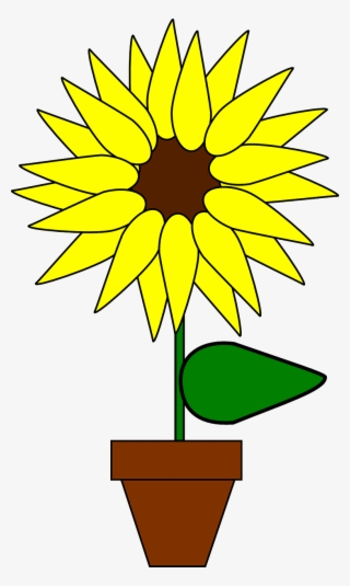 Sunflower Clipart Girasol - Sunflower In Pot Clipart