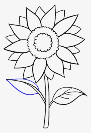 Png Black And White Library Black And White Sunflower - Sun Flower Sketch