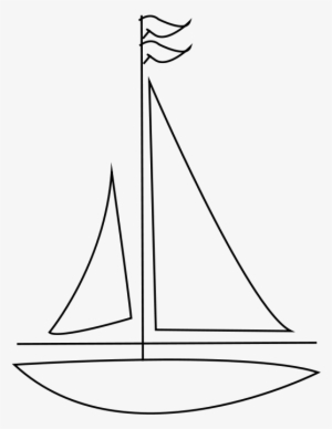 Sailing Boat Clipart Transparent Background - Outline Image Of Yacht