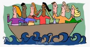 Business People In Boat - Boat Full Of People