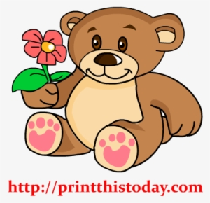 Teddy Bear Clipart - Teddy Bear With Flowers Clipart