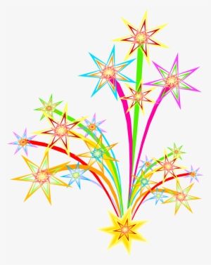 Bonfire Display Pencil And In Color - New Years Eve Fireworks Clipart