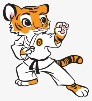 Tiger Clipart Karate Pencil And In Color Tiger Clipart - Cartoon Karate Tiger