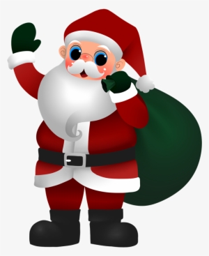 Santa Claus Clip Art 6 Image - Bunter Weihnachtsmann, Der Tasche Der Spielwaren Grußkarte