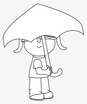 Umbrella Clipart Unbrella - Boy With An Umbrella Clipart Black And White