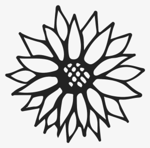 Sunflower Outline Rubber Stamp - Line Art