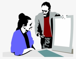 Illustration Of A Man And Woman Looking At A Business - Stock Photography