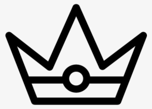 Royal Crown Outline Variant With Circle In The Middle - Straight Line Designs Simple