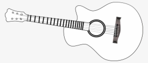 Guitar Outline Clip Art Black And White - Guitar