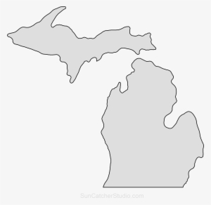 Michigan Map Outline Png Shape State Stencil Clip Art - Michigan Outline
