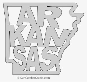 Arkansas Map Shape Text, Outline Scalable Vector Graphic - Scalable Vector Graphics