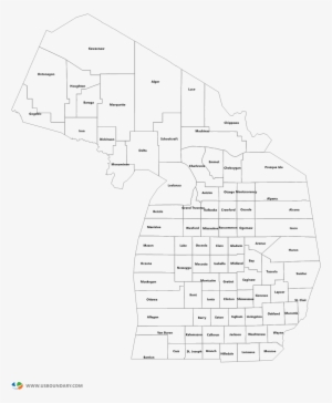Michigan Counties Outline Map - Diagram