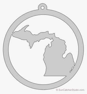 Michigan Map Circle Free Scroll Saw Pattern Shape State - Pattern