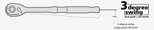 By Having Half The Arc Swing, The 120 Tooth Ratchet - Line Art