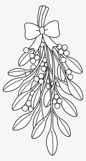 Christmas Mistletoe Outline - Mistletoe Coloring Page