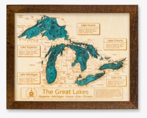 Rustic - Clipart Great Lakes Map