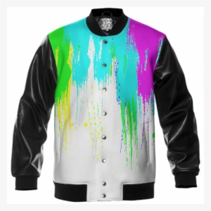 Shop 80s Retro Paint Drip Splatter Varsity Jacket By - Ugly Jacket