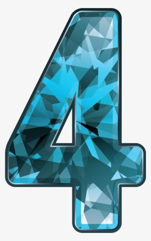 Blue Crystal Png Clip Art Black And White Stock - Blue Four Number