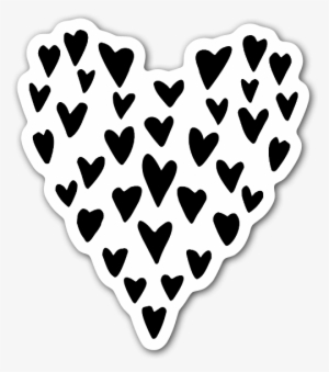 Hand Drawn Little Hearts To Make Up A Big Heart Sticker - Heart