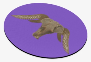 The Flying Elephant Round Mousepad - Alligator