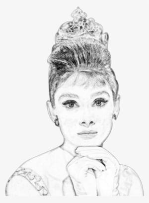 Picture Transparent Download Black And White Art Free - Audrey Hepburn Dibujos