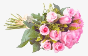 Buquê De 18 Rosas Rosadas - Bouquet De Flores Png