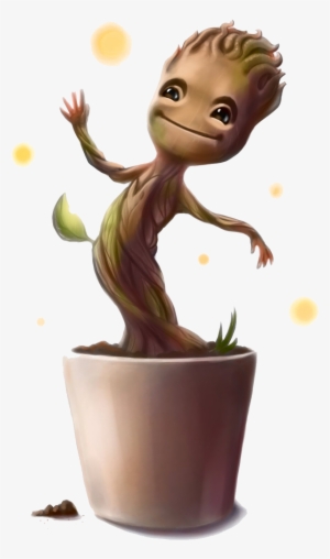 Baby Groot Png Transparent Image - Baby Groot White Background