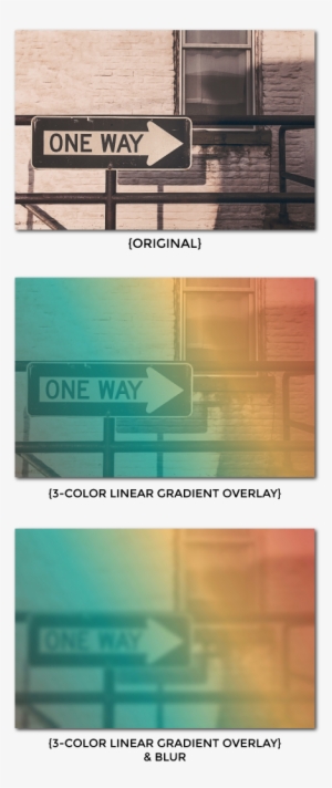 3-color Linear Gradient Overlay And Blur - One Way Sign