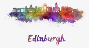 Click And Drag To Re-position The Image, If Desired - Edinburgh Skyline Watercolor