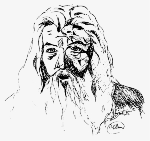 Gandalf - Lord Of The Rings Line Art