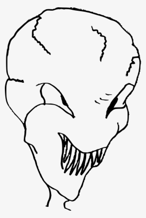 Banner Free Clipart Alien Head Big Image Png - Alien Head Drawing