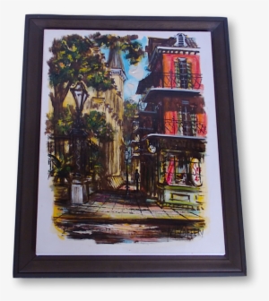 Cityscape Of French Quarter In New Orleans- Signed - Painting