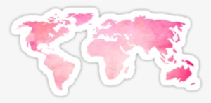 Pink Watercolor World Map&quot - Watercolor Painting