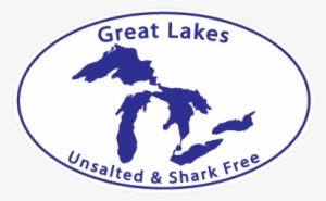 Great Lakes Sticker Watercolor - Great Lakes Unsalted And Shark Free