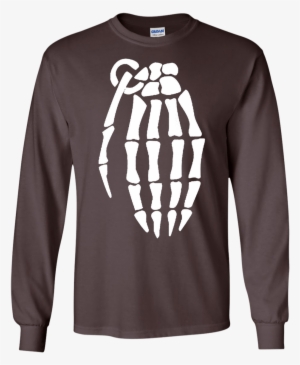 Skeleton Hand Grenade Ls T-shirt - Skeleton Hand Grenade