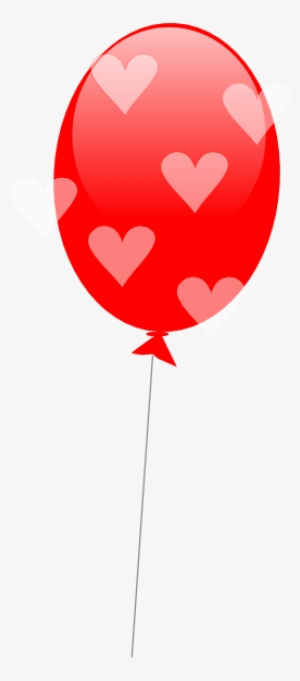 Red Balloon With Hearts